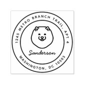 Tampon Auto-encreur Poméranie Adresse de retour Chien Timbre auto-allu (Design)