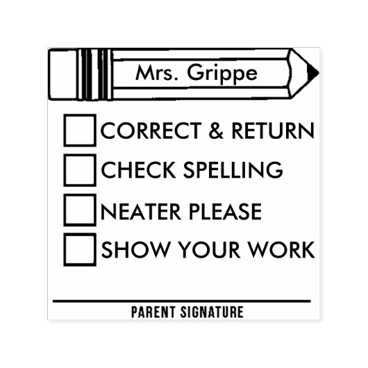 TAMPON AUTO-ENCREUR POMPIER DE CORRECTION DE L'ENSEIGNANT (Design)