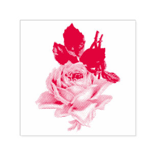 Tampon Auto-encreur POMPIER EN CAOUTCHOUC vintage VICTORIEN ROSE ROUGE