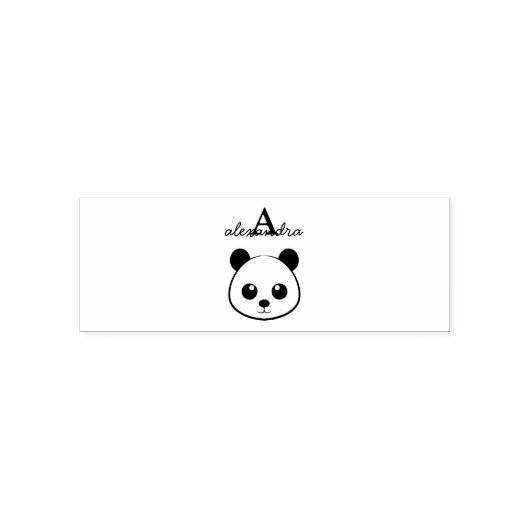 Tampon Auto-encreur Porte-panda coutume Monogramme (Design)