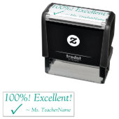 Tampon Auto-encreur Positif "100%! Excellent !" Timbre en caoutchouc d (En situation)