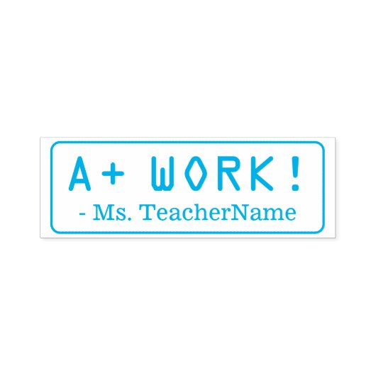 Tampon Auto-encreur Positif "A+ TRAVAIL !" + Nom de l'enseignant Timbr (Design)