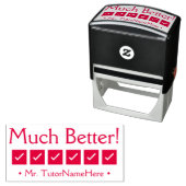 Tampon Auto-encreur Positif "Beaucoup mieux !" Timbre en caoutchouc de (En situation)