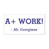 Tampon Auto-encreur Positive "A+ TRAVAIL !" + Nom de l'enseignant Timb (Design)