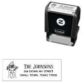 Tampon Auto-encreur Poulet floral mou, scénarisé à la main (En situation)