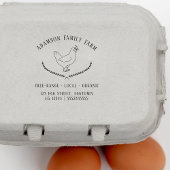 Tampon Auto-encreur Poulet Russe Ferme Hen Egg Carton