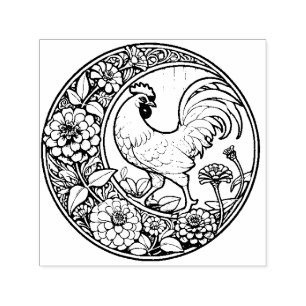Tampon Auto-encreur Poulet Vintage
