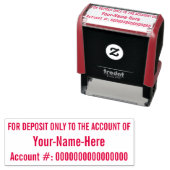 Tampon Auto-encreur "POUR DÉPÔT SEULEMENT AU COMPTE DE" Timbre en caou (En situation)