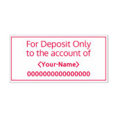 Tampon Auto-encreur "Pour dépôt seulement au compte de" Timbre en caou (Design)