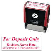 Tampon Auto-encreur "Pour dépôt seulement" avec nom Timbre en caoutcho (En situation)