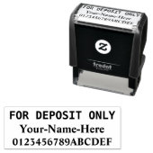 Tampon Auto-encreur "POUR DÉPÔT SEULEMENT" & Nom Timbre en caoutchouc (En situation)