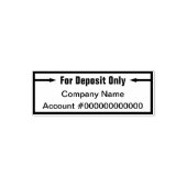 Tampon Auto-encreur Pour dépôt uniquement avec flèches Compte de nom c (Design)