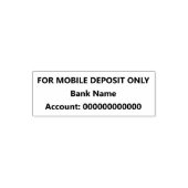 Tampon Auto-encreur Pour le dépôt mobile uniquement Nom bancaire Compt (Design)