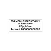 Tampon Auto-encreur Pour le dépôt mobile uniquement Nom du compte banc (Design)