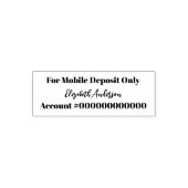 Tampon Auto-encreur Pour le dépôt mobile uniquement Nom du compte banc (Design)