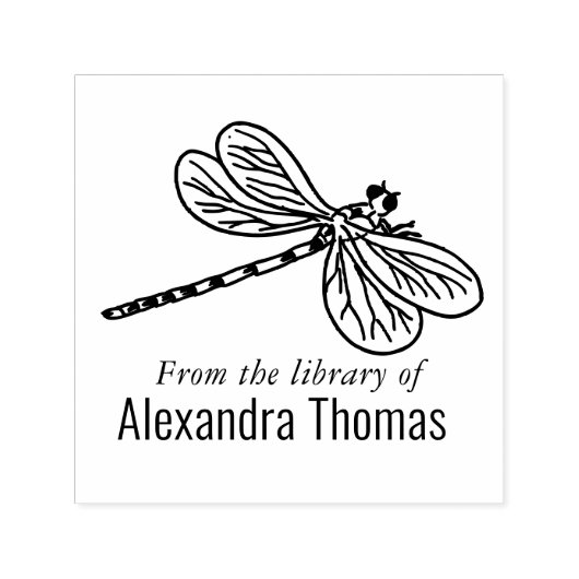 Tampon Auto-encreur Pretty Dragonfly #3 Nom de la bibliothèque  (Design)
