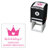 Tampon Auto-encreur Princesse Crown - Ce Livre Appartient À (En situation)