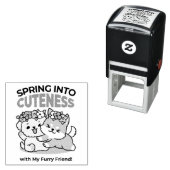 Tampon Auto-encreur Printemps dans la laideur - Illustration de chien  (En situation)