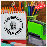 Tampon Auto-encreur Professeur Approuvé Personnalisé Funny Photo Visag<br><div class="desc">Présentant notre enseignant Approuvé Personnalisé Visage Drôle Photo auto-Inking Stamp - la façon parfaite d'ajouter une touche de créativité et de plaisir à votre routine de classe! Ce timbre est conçu pour faire des papiers de classement et des devoirs une brise, tout en apportant des sourires au visage de vos...</div>