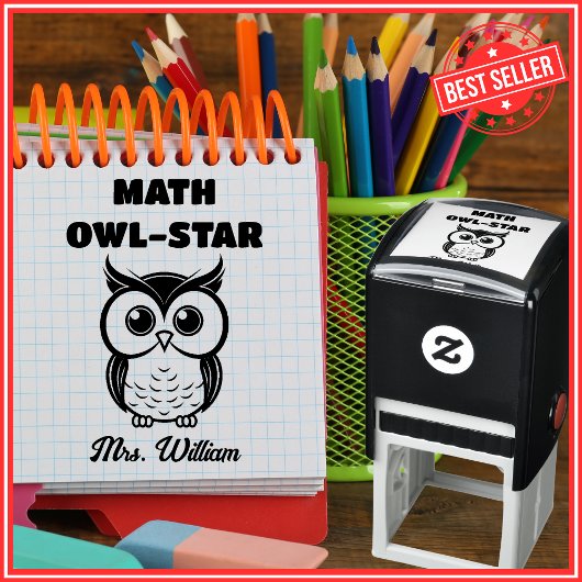 Tampon Auto-encreur Professeur de mathématiques Bon travail Louange cl