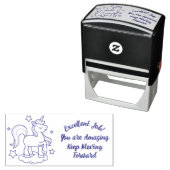Tampon Auto-encreur Professeur Unicorn Bon Travail, Bien Fait Filles D (En situation)