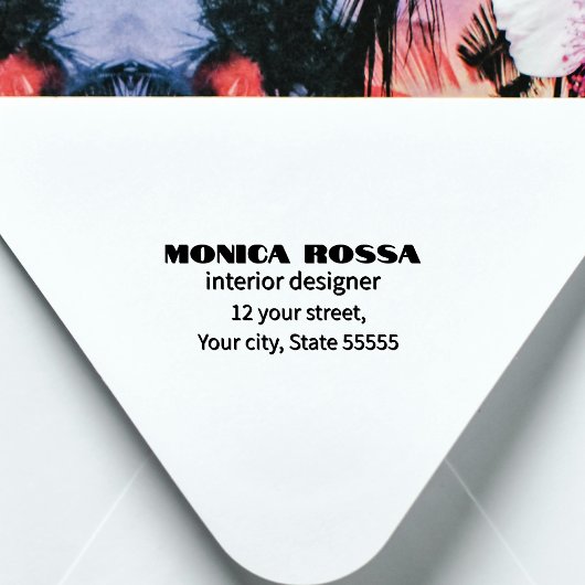 Tampon Auto-encreur Professionnel Simple Moderne Neon Rose Noir