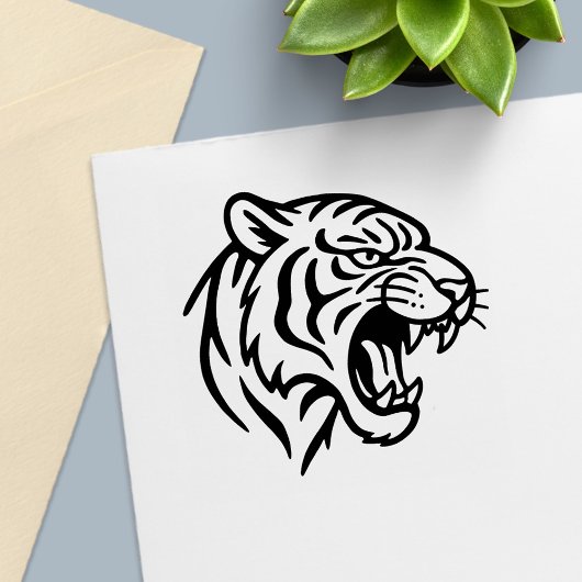 Tampon Auto-encreur Profil de tigre grognant