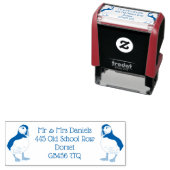 Tampon Auto-encreur Puffin M. & Mme Adresse de retour (En situation)