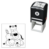 Tampon Auto-encreur Pyramide des chats - Groupe de chats (En situation)