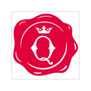 Tampon Auto-encreur Q - Lettre initiale de cire de couronne gothique