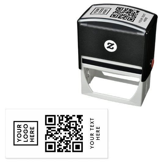 Tampon Auto-encreur QR Code Business Logo Professionnel Moderne (En situation)