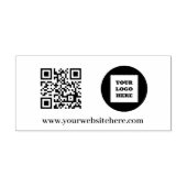 Tampon Auto-encreur QR Code Business Logo Professionnel Moderne Noir (Design)