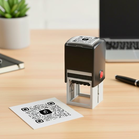 Tampon Auto-encreur QR Code Cash App Timbre en caoutchouc personnalisé