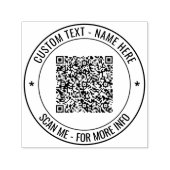 Tampon Auto-encreur QR Code Scan Info Texte Votre Propre Timbre Arrond (Design)