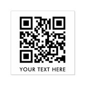 Tampon Auto-encreur QR Code Votre Texte Nettoyer Simple Moderne Minima (Design)