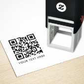Tampon Auto-encreur QR Code Votre Texte Nettoyer Simple Moderne Minima