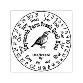 Tampon Auto-encreur Quail Farm Viande Oeufs Frais Calendrier Date #3S (Design)