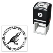 Tampon Auto-encreur Quail Wild Game Bird Standing Nom Ret Adresse (En situation)