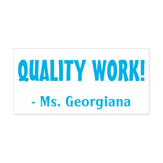 Tampon Auto-encreur "QUALITÉ AU TRAVAIL !" Timbre en caoutchouc de l'e (Design)