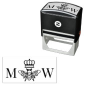 Tampon Auto-encreur Queen Bee With Crown Couple 2 Initial Monogram (En situation)