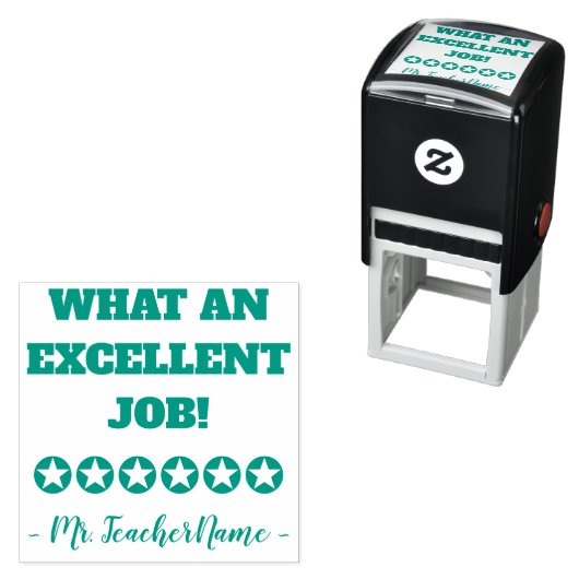 Tampon Auto-encreur "QUEL EXCELLENT TRAVAIL !" Classement du tampon en (En situation)