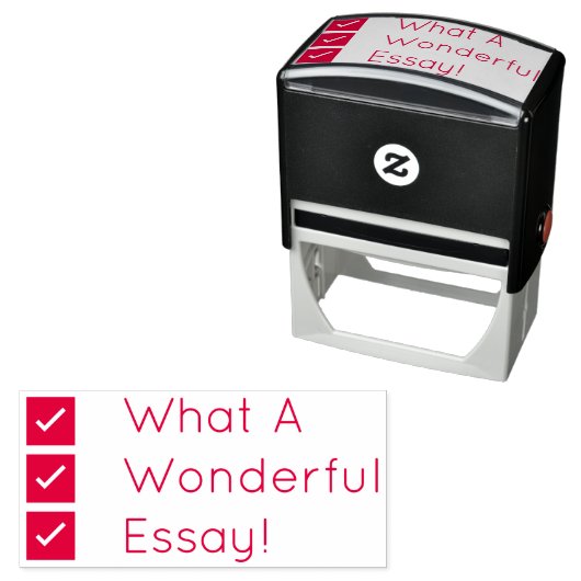 Tampon Auto-encreur "Quel Merveilleux Essai !" Timbre en caoutchouc Tu (En situation)