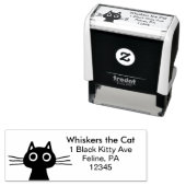 Tampon Auto-encreur Quirky Cute Kitty Chat Fun Adresse de retour (En situation)