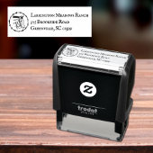 Tampon Auto-encreur Ranch Business avec Barbed Wire Horse Logo