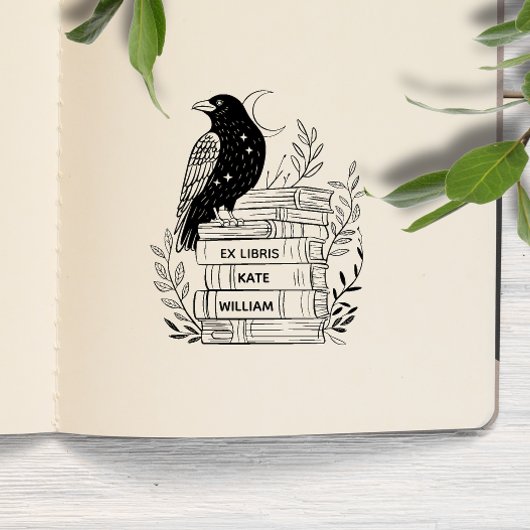 Tampon Auto-encreur Raven Ex libris