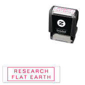 TAMPON AUTO-ENCREUR  RECHERCHE EARTH PLAT EARTH RED INK STAMP (En situation)