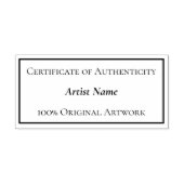 Tampon Auto-encreur Rectangle de certificat d'authenticité personnalis (Design)
