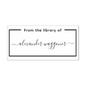Tampon Auto-encreur Rectangle Frame “From the library of” Calligraphy (Design)