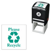 Tampon Auto-encreur Recycler avec Carré de symbole de recyclage (En situation)