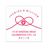Tampon Auto-encreur Red Knot Cercle Double Bonheur Mariage chinois (Design)